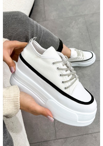 Frm 021 Taş Bağcıklı Yüksek Tabanlı Spor Ayakkabı modelleri