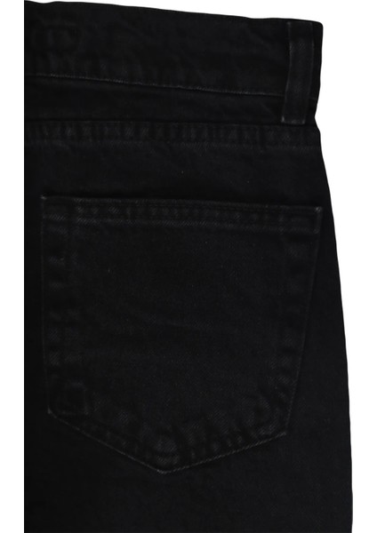 Fistan Store Kadın Füme Yüksek Bel Rahat Kesim Boru Paça Boyfriend Jean Pantolon
