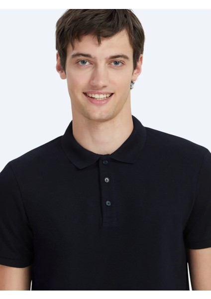 Lacivert Düz Polo Yaka %100 Pamuk T-Shirt modelleri