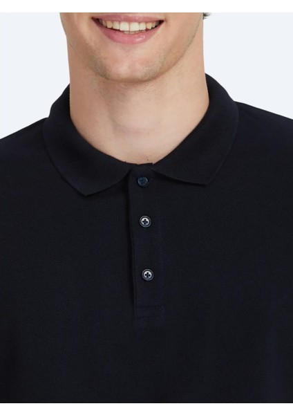 Lacivert Düz Polo Yaka %100 Pamuk T-Shirt fırsatları