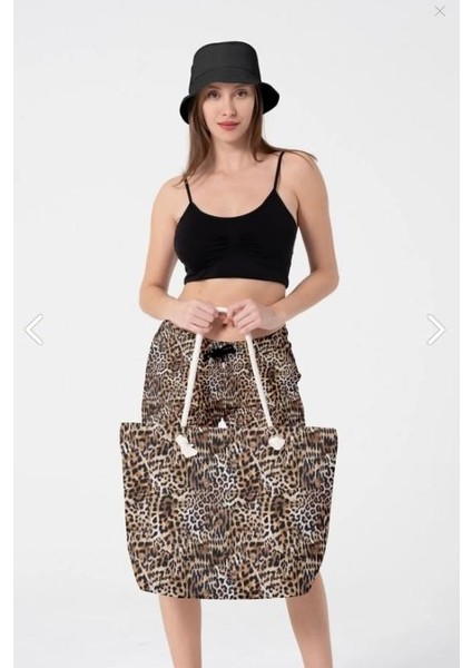 Miami Beach Büyük Boy Içi Astarlı Fermuuarlı Plaj Çantası 5092 modelleri