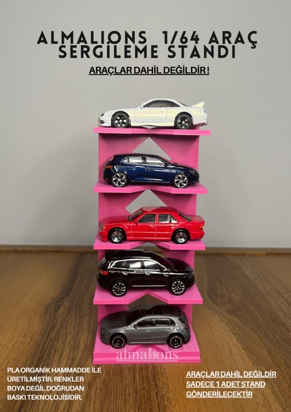 1/64 Ölçek Araç Sergileme Standı (5 Araçlık) - Araçlar Dahil Değildir!