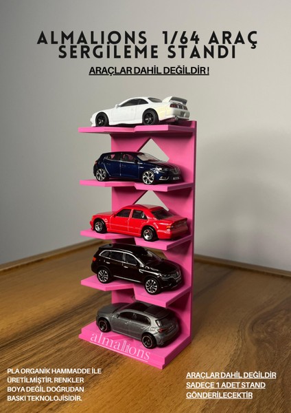 1/64 Ölçek Araç Sergileme Standı (5 Araçlık) - Araçlar Dahil Değildir! modelleri