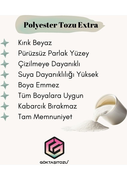 Polyester Tozu Extra Hobi Harcı Obje Mumluk Heykel Saksı Yapımı Için Kırık Beyaz Döküm Tozu 5 kg