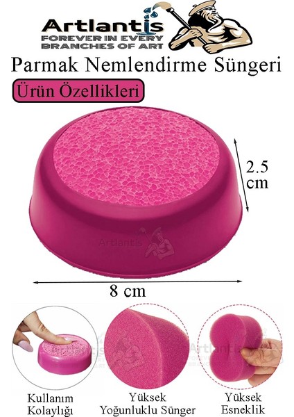 Parmak Nemlendirme Süngeri Mavi 2 Adet Renkli Masaüstü Pul Süngeri Para Sayma Süngeri Poşet Kağıt Ayırma Süngeri Büro