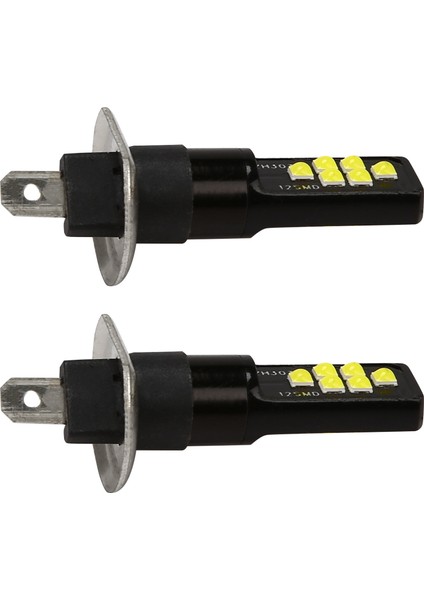 2 Adet H1 Araba LED 12V-24V 12SMD Ampul 3030 Yonga Seti, W5W Ampul 194 Sis Farları Için LED Ampul Beyaz (Yurt Dışından)