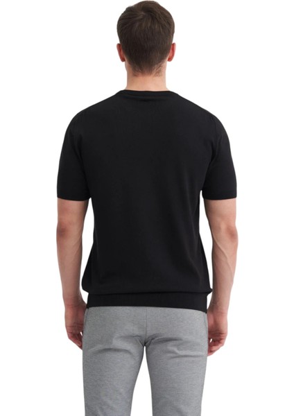 Erkek Bisiklet Yaka Regular Fit Triko Tişört 3030 modelleri