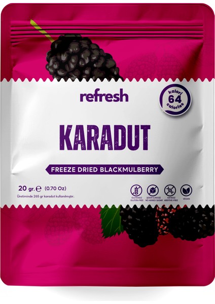 Freeze Dried Karadut - Dondurularak Kurutulmuş Meyve - Freeze Dry Meyve Kurusu 30gr