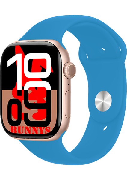 Omix X400 Uyumlu Açık Mavi Akıllı Saat WATCH10 2025 Hediyeli Amoled Ekran