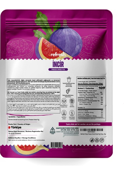 Freeze Dried Incir - Dondurularak Kurutulmuş Meyve - Freeze Dry Meyve Kurusu 30gr