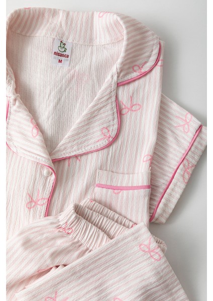 Kısa Kol Gömlek Yaka Kadın Pinterest Pijama Takımı - Yazlık Kadın Pijama- Geniş Beden Aralığı indirimleri