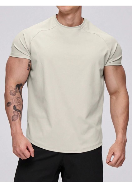 Erkek Spor Tişört Running Sports Gym Reglan Oval Kesim Penye T-Shirt Ovalt-Shirt modelleri