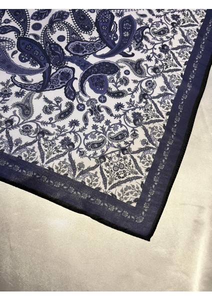 Lacivert Beyaz Desenli Soft Dokulu Kadın Fular | Şık ve Zarif Aksesuar indirimleri