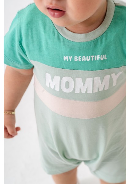 Kız Bebe&çocuk Penye Kumaş Mommy Baskılı Tulum