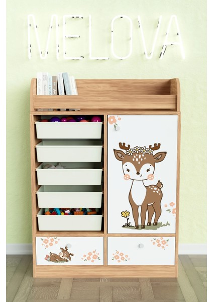 Little Fawn Design "melova" 5 Sepetli 2 Çekmeceli Çok Amaçlı Oyuncak Dolabı fiyatları