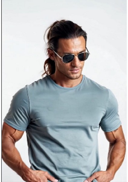 Fit Bisiklet Yaka Basic Düz Kısa Kollu Tişört