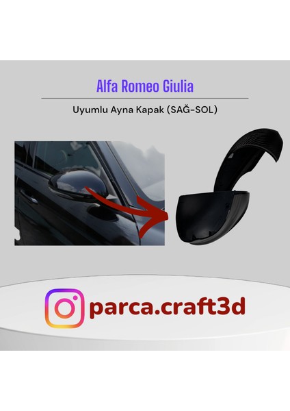 Alfa Romeo Giulia Uyumlu Ayna Kapak (Sağ-Sol)