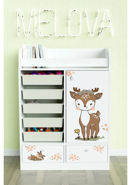 Little Fawn Design "melova" 5 Sepetli 2 Çekmeceli Çok Amaçlı Oyuncak Dolabı fiyatları