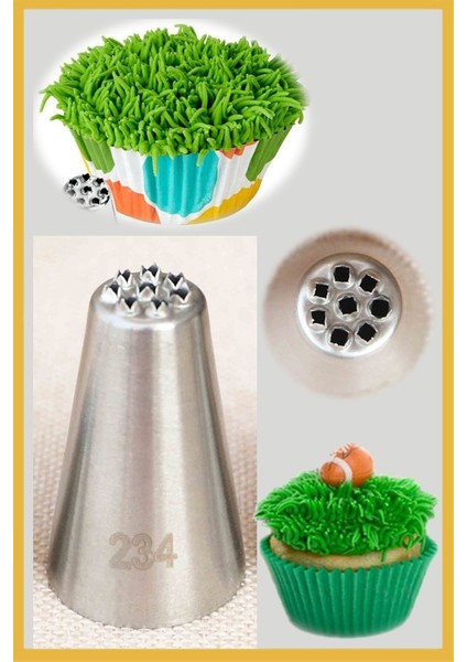 Paslanmaz Çelik Krema Sıkma Torbası Ucu (Şanti Torbası Ucu, Duy) 1 Adet + 4 Adet Şanti Torbası