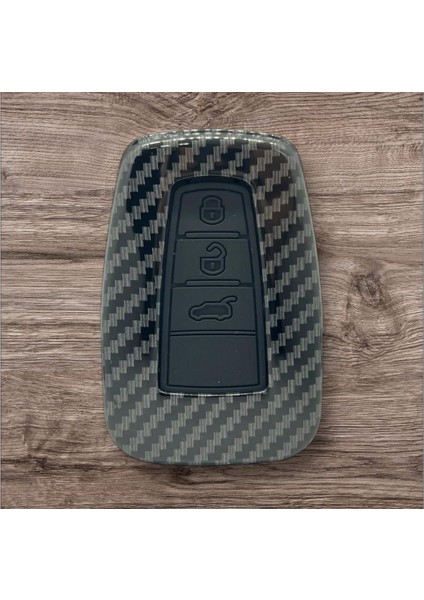 Toyota C-Hr Corolla Rav4 Land Cruiser Karbon Anahtar Kılıf 2resime Bakınız Logo Yeri Arkada Uygundur