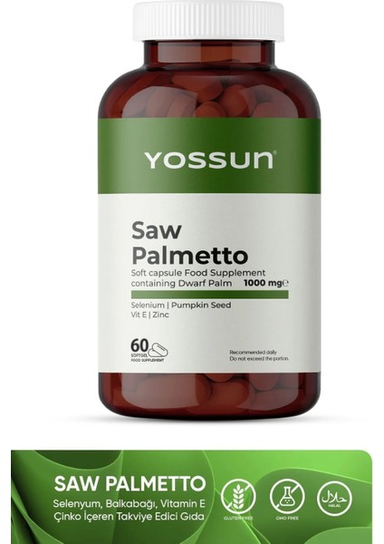 Saw Palmetto Cüce Palmiye İçeren Softjel Takviye Edici Gıda fırsatları