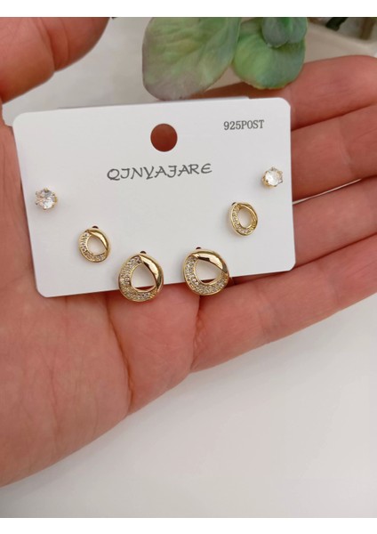 14 K Gold Çoklu Küpe modelleri