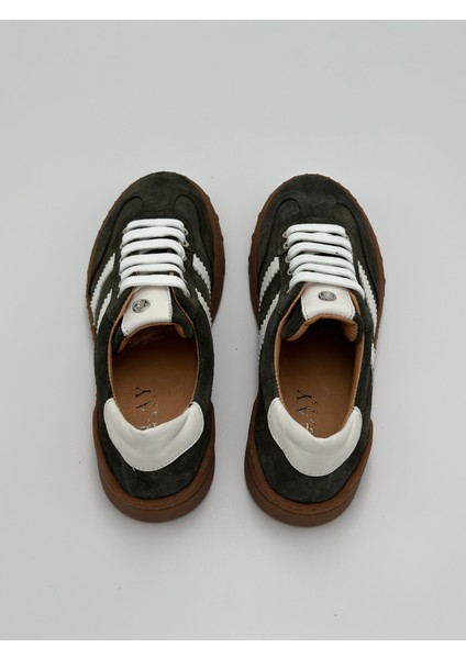 Kadın Yeşil Süet - Beyaz Sneakers & Spor Ayakkabı