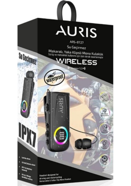 Yaka Klipsli Makaralı Motsiklet ve Sürüş Için Tasarlanmış Su Geçirmez Bluetooth Kulaklık fiyatları
