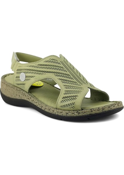2880 25YS Kadın Günlük Sandalet Yeşil