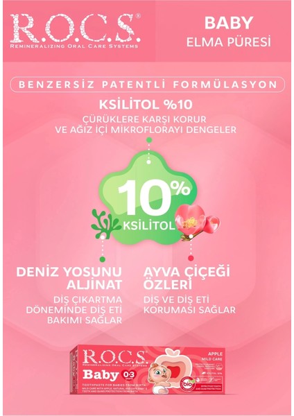 baby Diş Macunu 35ML 0-3 Yaş Elma
