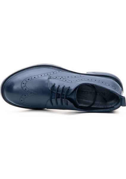 Hakiki Deri Bağcıklı Kadın Oxford Ayakkabı fırsatları