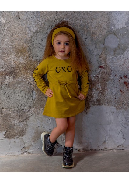 'oxo' Baskı Desenli Bebek Elbisesi ve Sac Bandı fiyatları