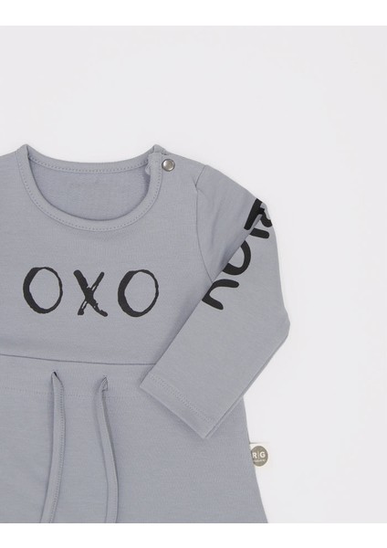 'oxo' Baskı Desenli Bebek Elbisesi ve Sac Bandı fırsatları