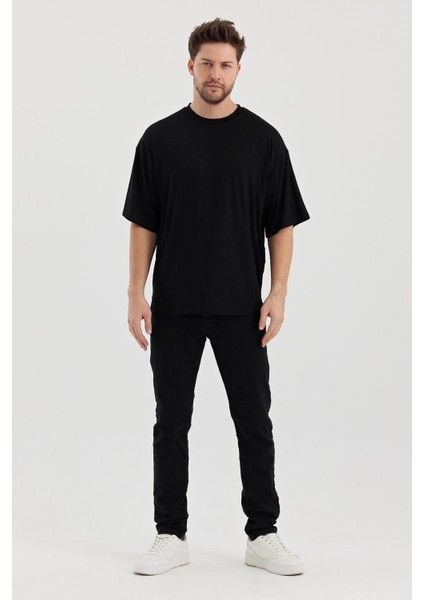Alexandergardı Yırtmaçlı Basic Oversize T-Shirt (UN-70418)