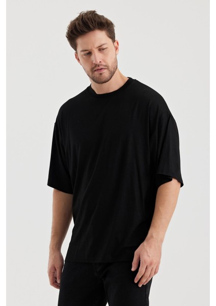 Alexandergardı Yırtmaçlı Basic Oversize T-Shirt (UN-70418)
