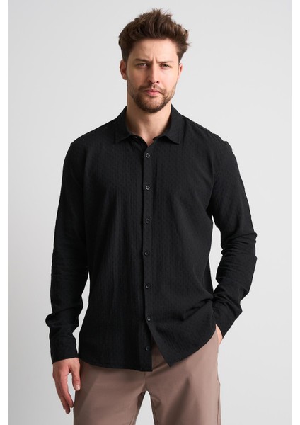 Alexandergardı Dokulu Erkek Keten Gömlek
