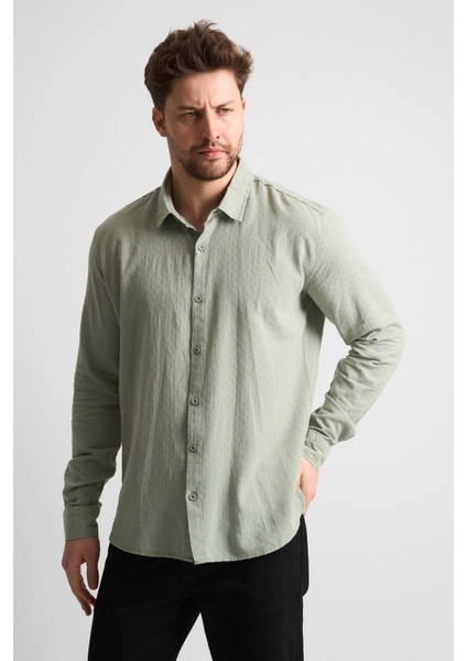 Alexandergardı Dokulu Erkek Keten Gömlek modelleri