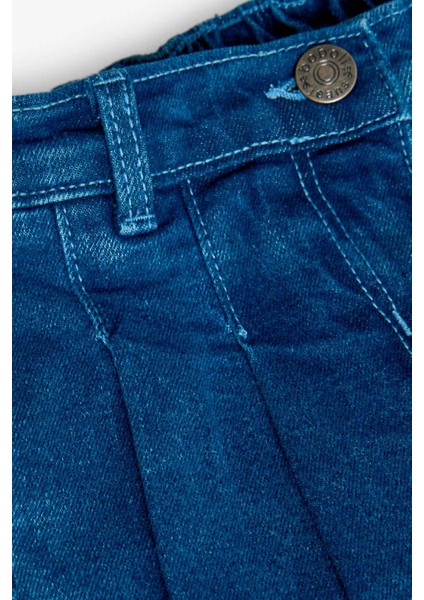Pileli Kız Çocuk Çocuk Denim Etek