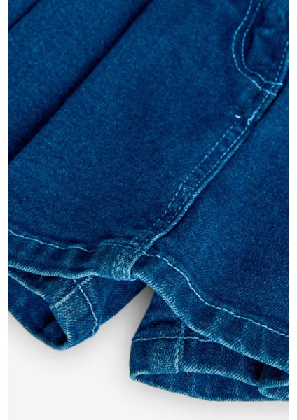 Pileli Kız Çocuk Çocuk Denim Etek