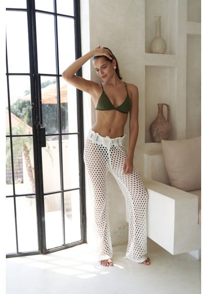 Texas Bağcıklı Ekru Ajur Pantolon
