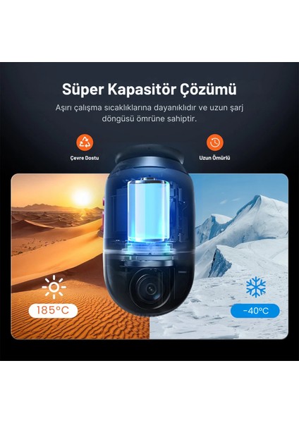70MAI Dash Cam X800 Ön KAMERA+RC14 Arka Kamera Siyah (128GB) modelleri