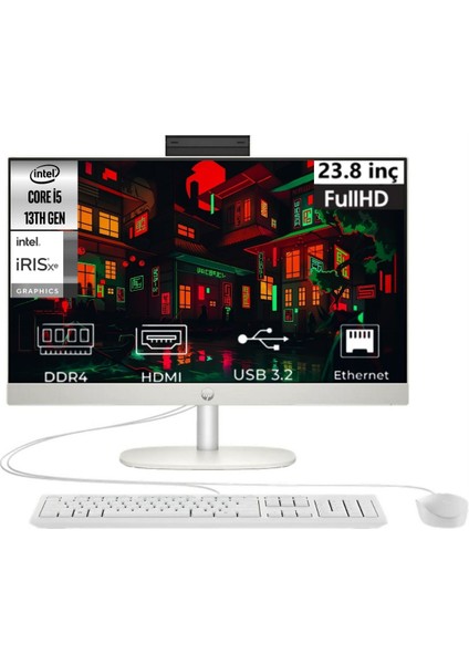 Proone 240 G10 I5-1334U B6JC3ES-13 8gb 2tb Iris Xe Graphics Freedos 23.8" Full Hd All In One Pc