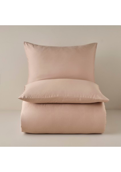 %100 Pamuk Saten Supreme Basic Super King Size Nevresim Seti Vizon (260X240 Cm)