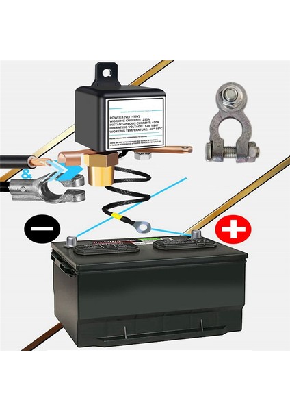 12V 250A Evrensel Akü Anahtarı Rölesi Entegre Kablosuz Uzaktan Kumanda Bağlantı Kesme Izolatör Anahtarı 1 Uzaktan (Yurt Dışından)
