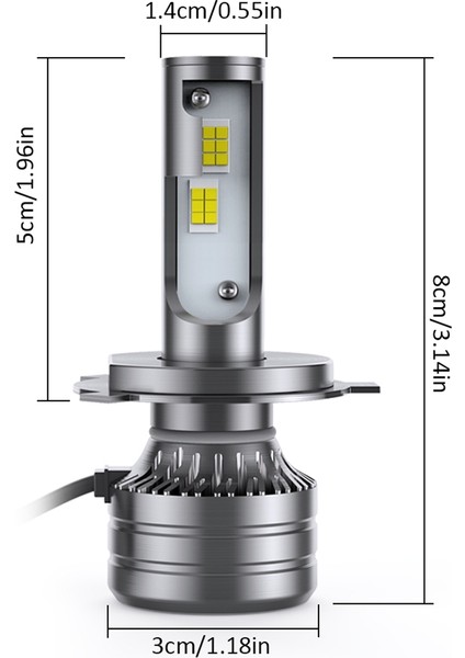 LED Far Ampulleri, 28W 3000 Lümen Parlak LED Far Dönüşüm Kiti 6000K Soğuk Beyaz (H4) (Yurt Dışından)