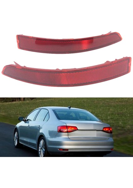 Çift Araba Arka Tampon Reflektör Fren Lambası Arka Lambası Park Sis Lambası Vw Jetta Sedan 2015 2016 2017 2018 (Yurt Dışından)