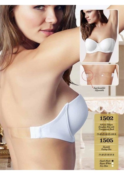 1505 Straplez Sırt Şeffaf Sütyen fiyatları