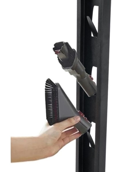 Etepzo Tasarım Tescilli Dikey Şarjlı Süpürge Standı - 1,2 mm Kule + 4 mm Ağır Taban, 6 Başlık Tutucu, Kablo Düzenleyici