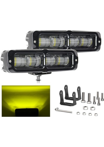 2 Adet 6 Inç LED Işık Çubuğu, 80W Sis Lambası Off Road Işıkları Kamyon Suv Atv Tekne Motosiklet Için Çalışma Işık Çubuğu, Sarı Işık (Yurt Dışından) indirimleri