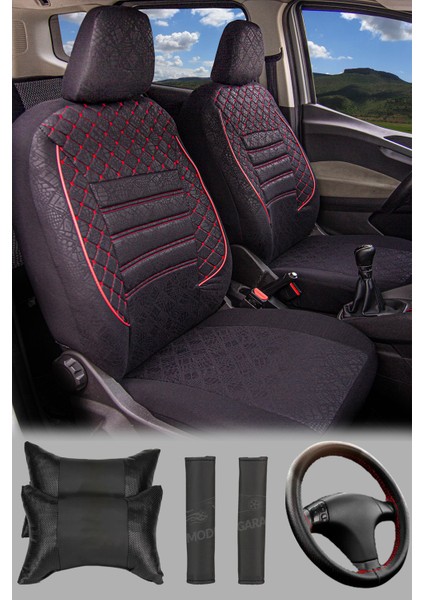Skoda Forman, Felicia, Favorit, Octavia, Rapid, Fabia Uyumlu – Gofraj Desenli Spor Oto Koltuk Kılıfı Seti (Konfor Set Dahil)